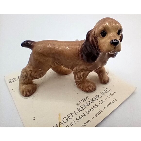 Cocker Spaniel Puppy Hagen Renaker Vintage 1986 2 Inch Bone China Miniature Dog - Picture 3 of 11